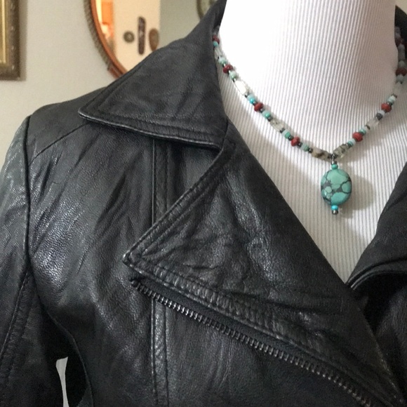 Rococo Black leather jacket, size L - Picture 5 of 8